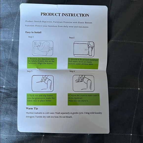 Tan Stretch Sofa Slipcover - Picture 5 of 5
